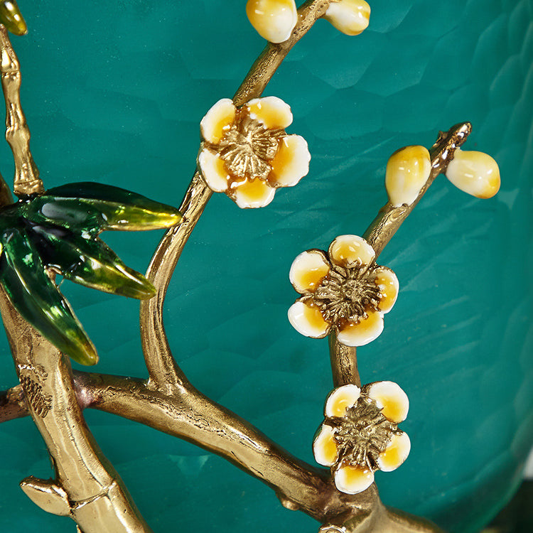 Bottle Glass Copper Fabric Table Lamp