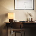 Farmhouse Cylinder Wood Fabric Table Lamp
