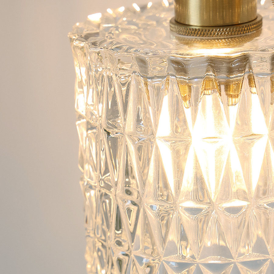 Brass Glass Cylinder Wall Lamp