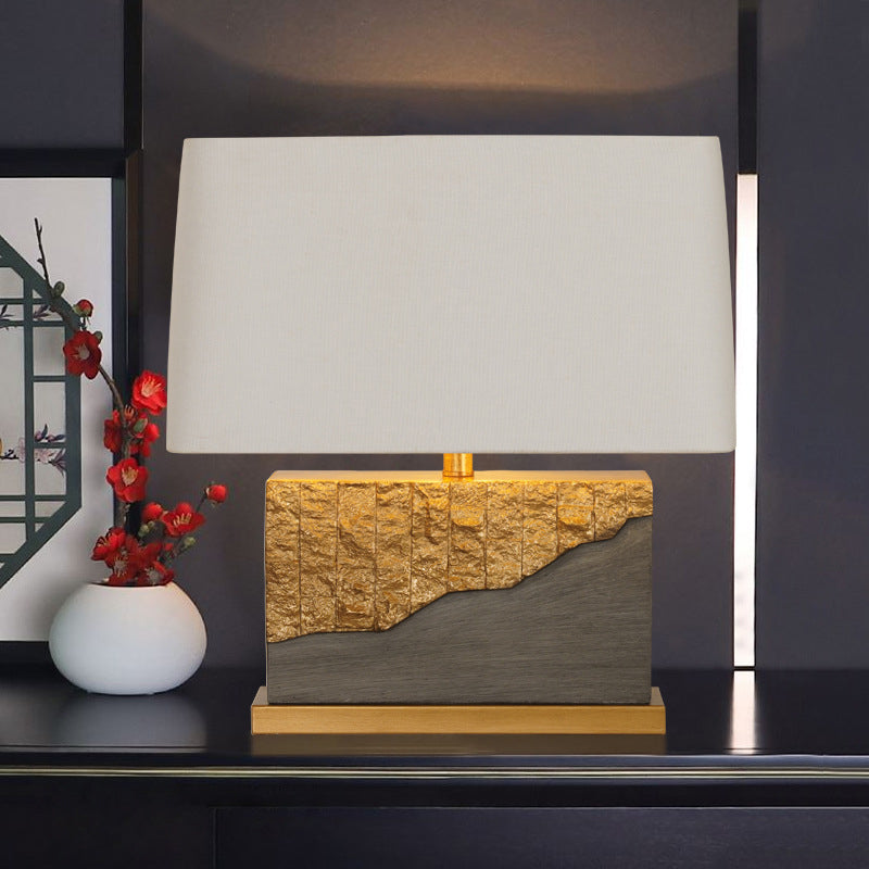 Rectangular Trapezoidal Painted Fabric Table Lamp