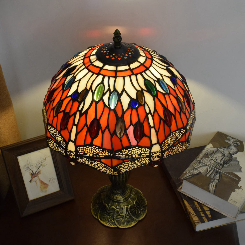 Round Dome Dragonfly Aluminum Table Lamp
