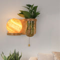 Oak Glass Planet Wall Lamp