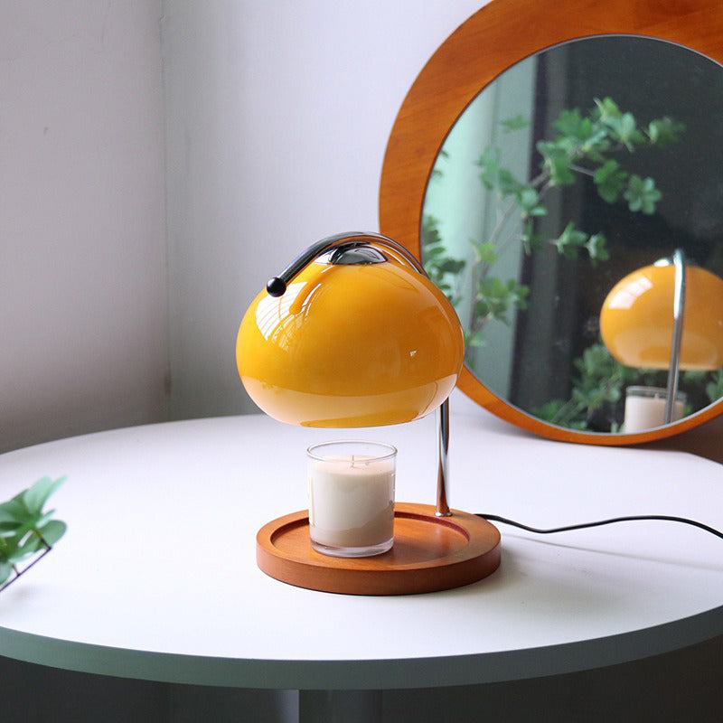 Oval Solid Wood Iron Table Lamp