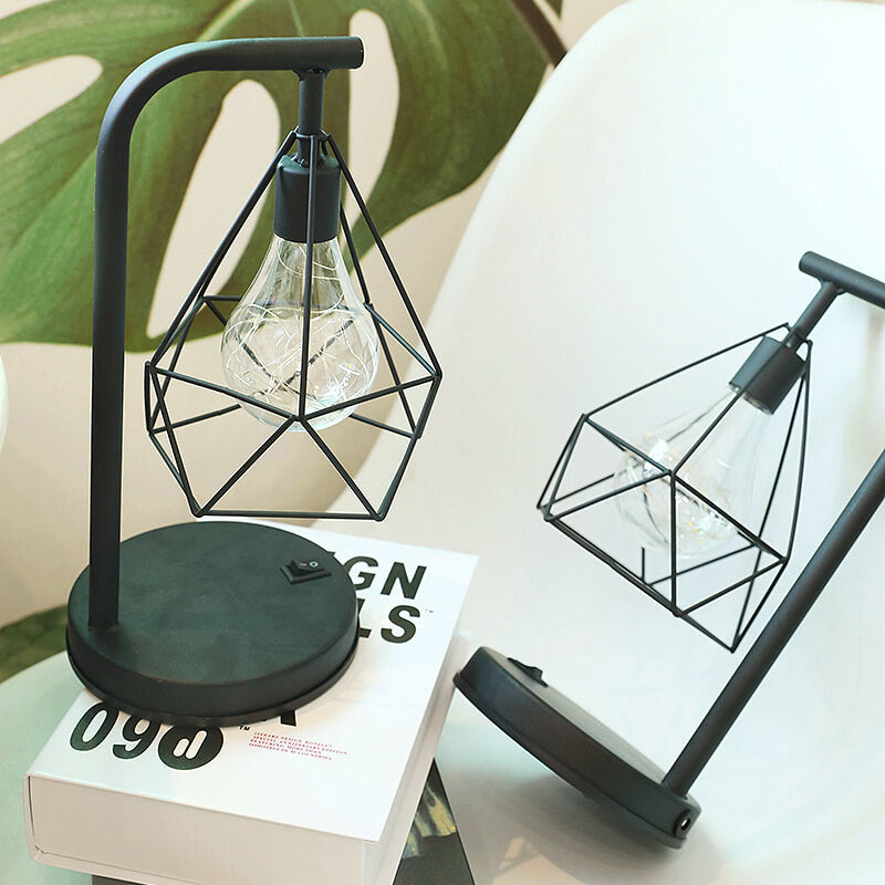 Decorative Diamond Iron Battery Table Lamp