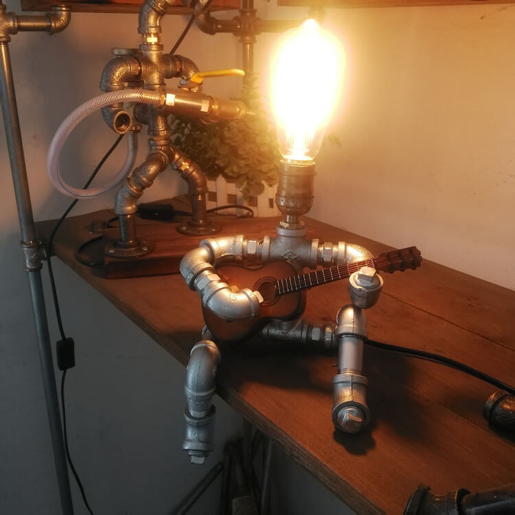 Plumbing Guitar Robot Table Lamp