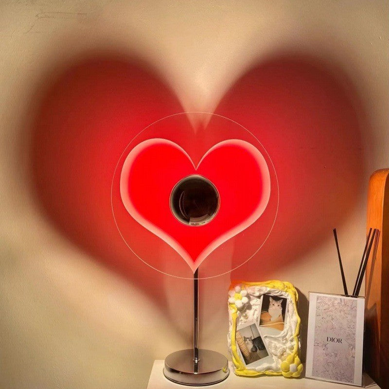 Heart Round Metal Acrylic Table Lamp