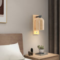 Stone Cylinder Wooden Wall Lamp