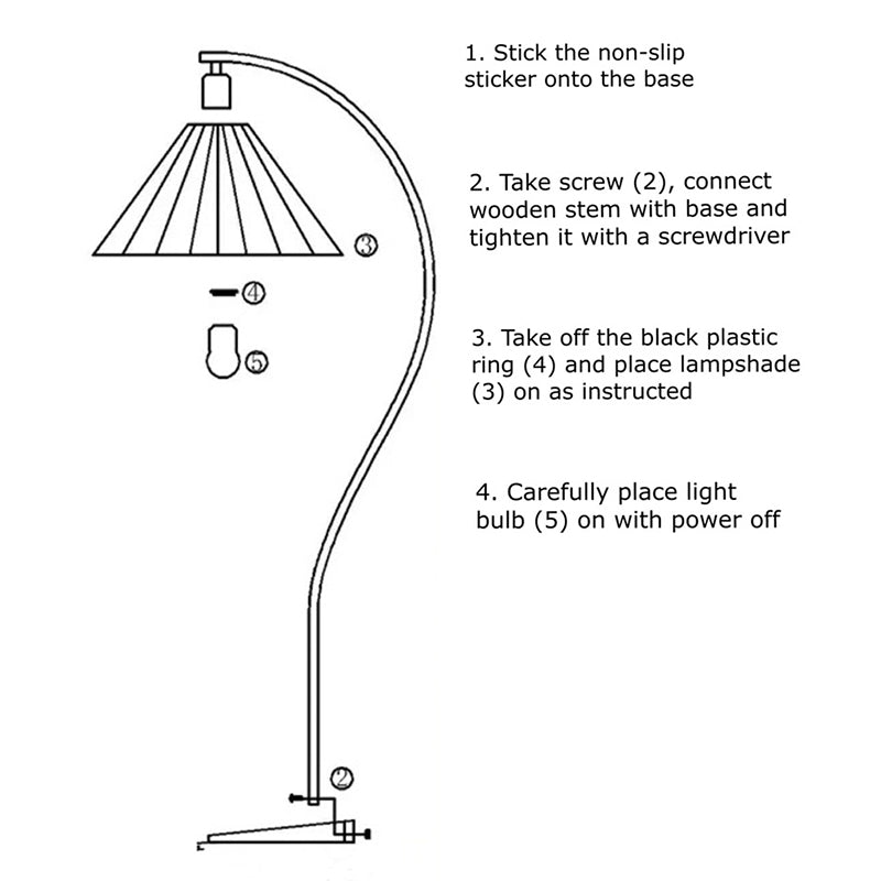 Pleated Cone Fabric Arc Floor Lamp