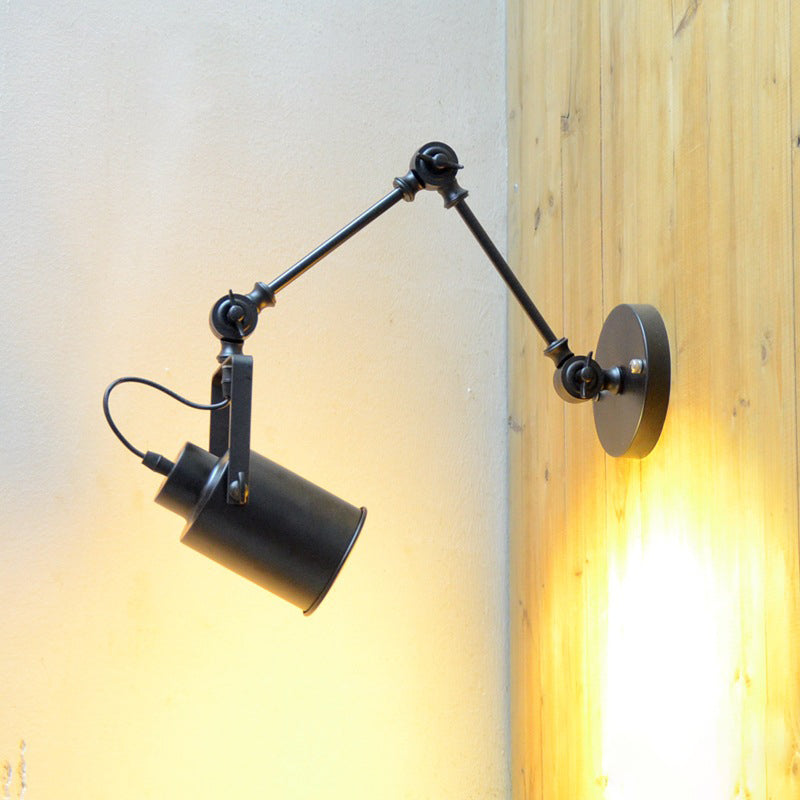 Cylinder Swing Arm Iron Wall Lamp