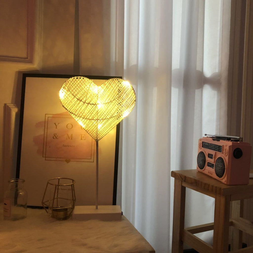 Pattern Rattan Weaving Night Table Lamp