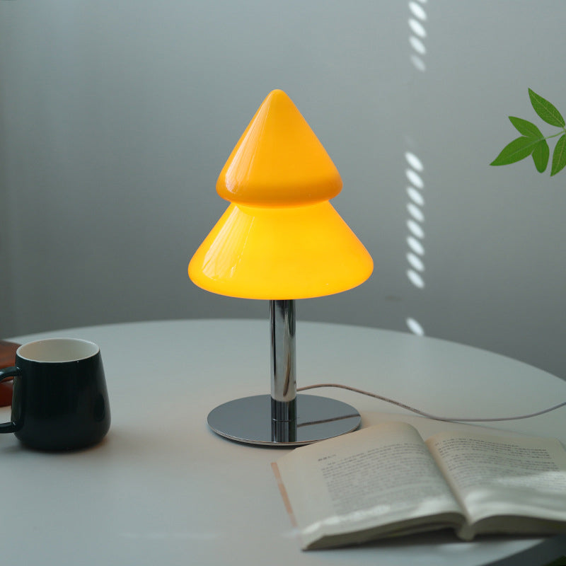 Iron Glass Christmas Tree Table Lamp