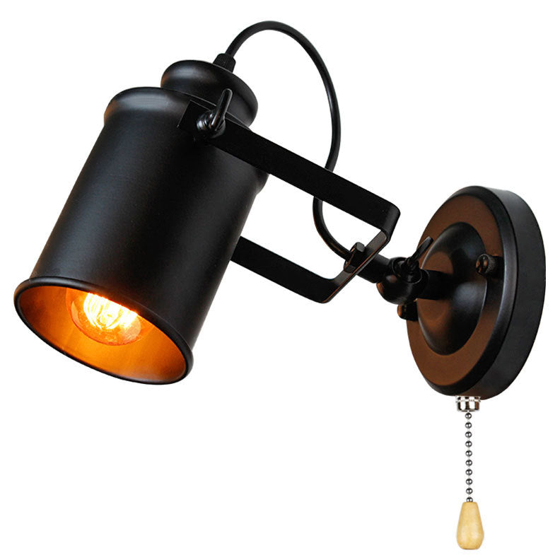 Cylindrical Iron Living Room Wall Lamp