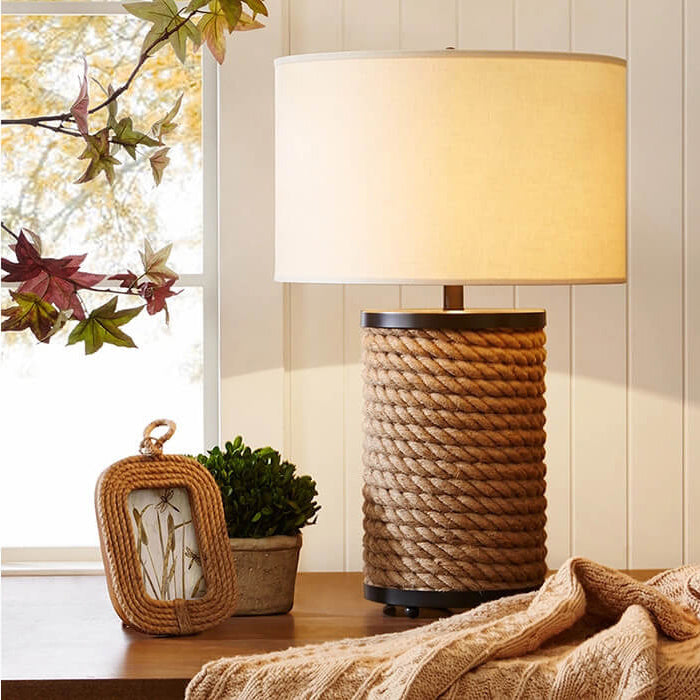 Country Style Natural Hemp Table Lamp