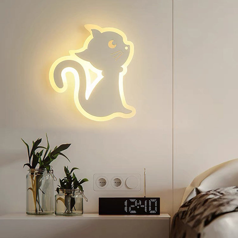 Cat-Shaped Acrylic Iron Bedroom Wall Lamp
