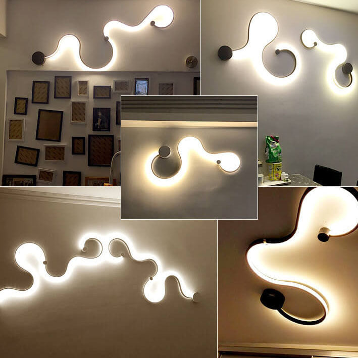 Long Aluminum Snake Shaped Wall Lamp