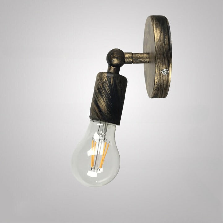 Iron Round Exposed Entryway Wall Lamp