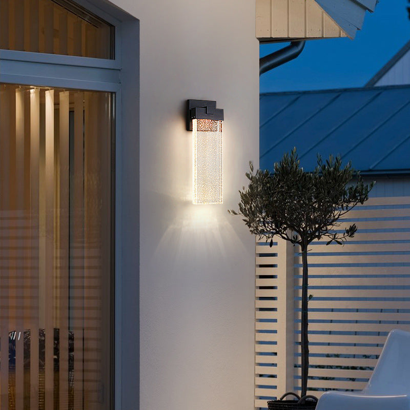 Aluminum Crystal Rectangular Patio Outdoor Light