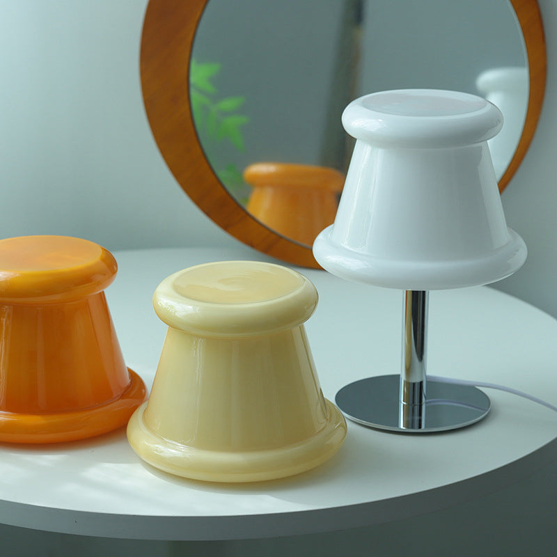 Hat Glass Iron Bedroom Table Lamp