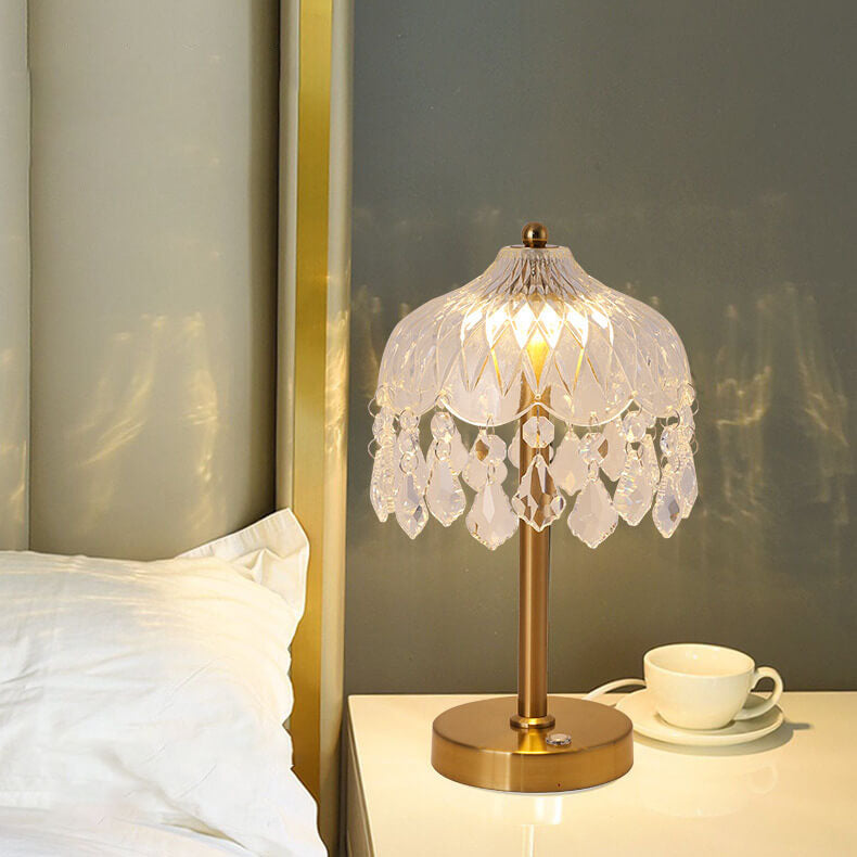 Crystal Glass Umbrella Table Lamp