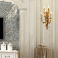 Brass Candle Carved 5-Light Wall Lamp