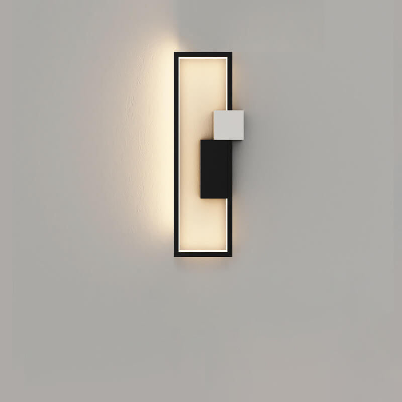 Square Frame Iron Silicone Wall Lamp
