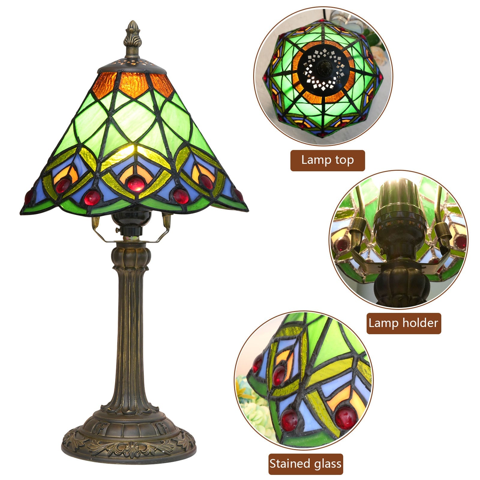 Resin Glass Conic Bead Table Lamp