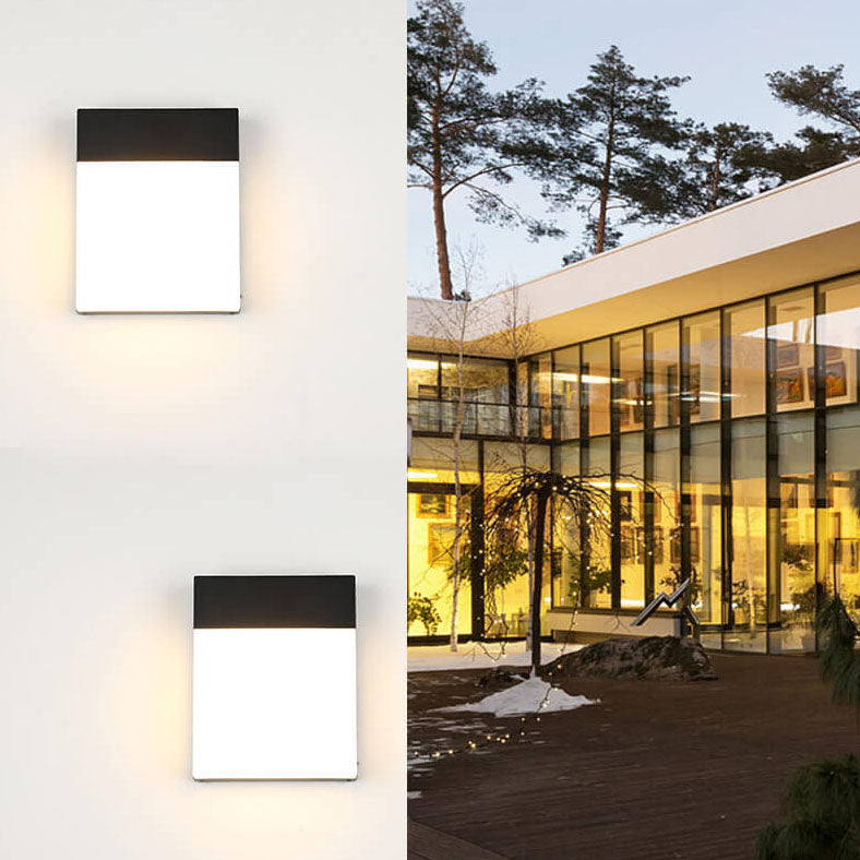 Square Frosted Aluminum Outdoor Light