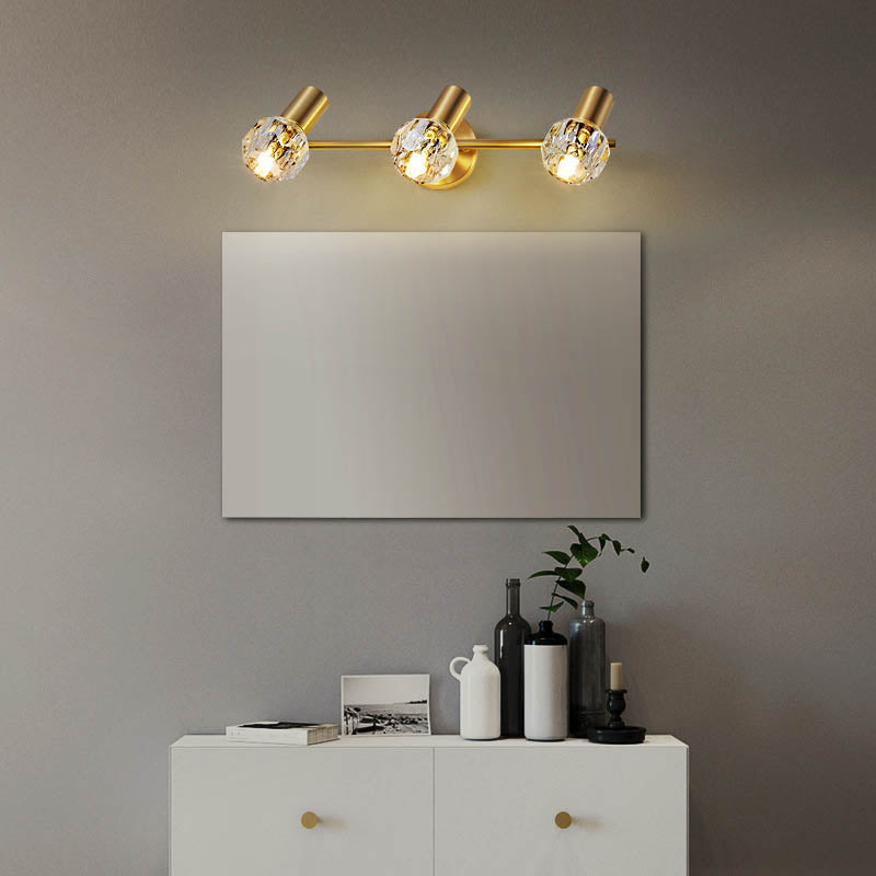 Cylinder Diamond All Brass 2-Light Wall Lamp