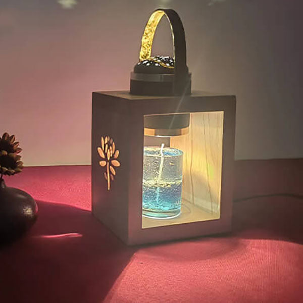 Solid Wood Square Melting Table Lamp