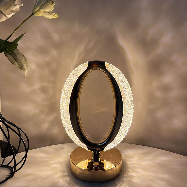 Ring Crystal Acrylic Touch Table Lamp