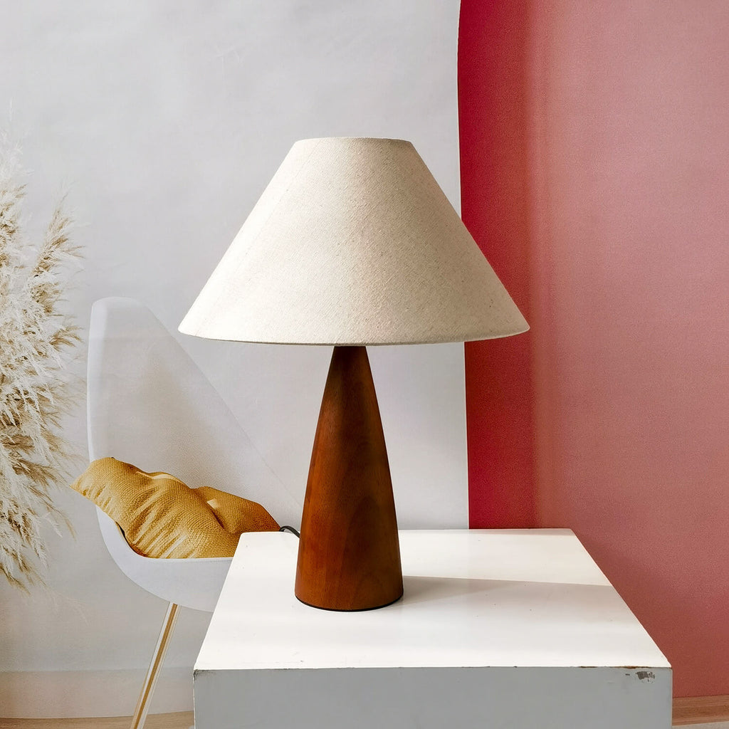 Mushroom Solid Wood PVC Table Lamp