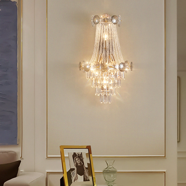 Tassel Inverted Triangle Hardware 3-Light Wall Lamp
