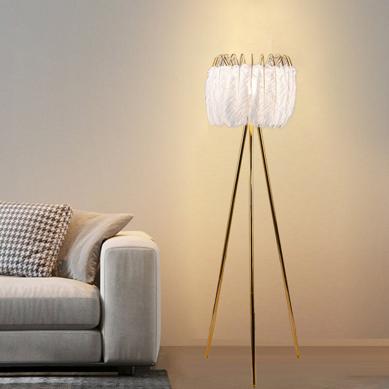 Feather Crown Tripod Floor Lamp