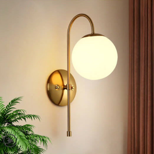 Iron Glass Globe Wall Lamp