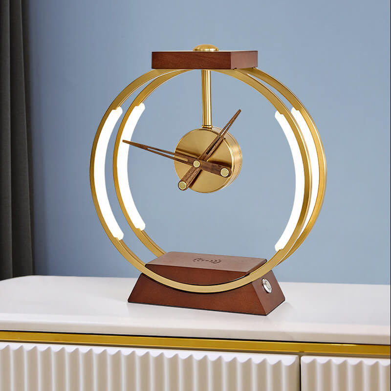 Clock Design Wireless Charging Table Lamp