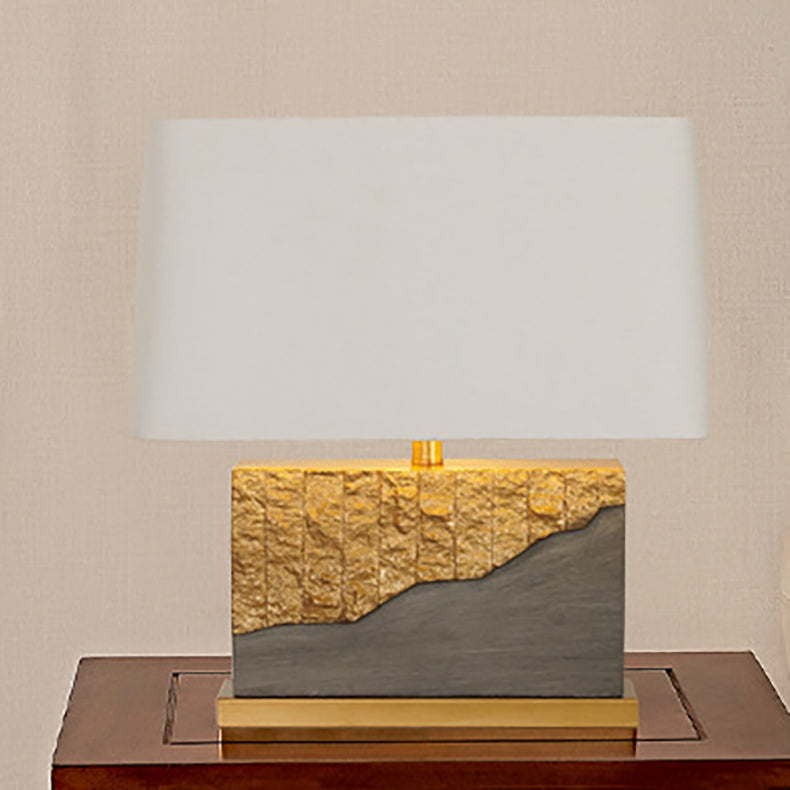 Rectangular Trapezoidal Painted Fabric Table Lamp