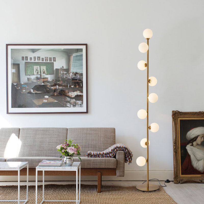 Contemporary Scandinavian Metal 9-Light Floor Lamp