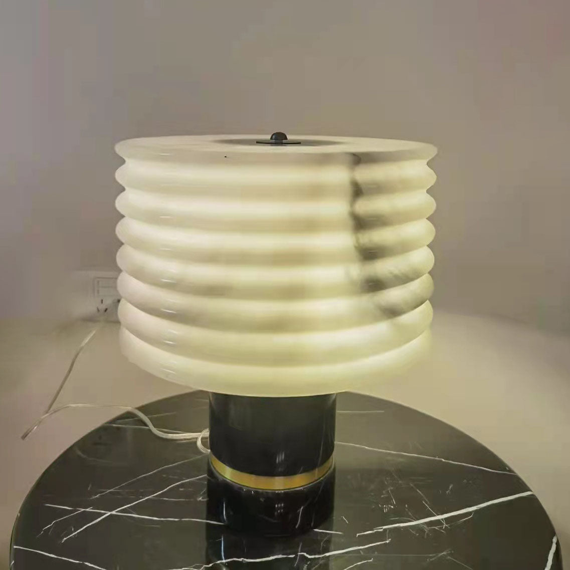 Marble Lantern Shape Table Lamp