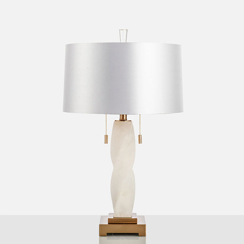 Cylinder Round Metal Marble Table Lamp