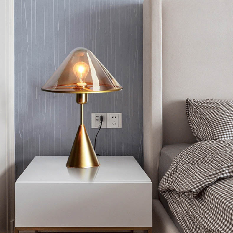 Triangle Hardware Glass Bedroom Table Lamp