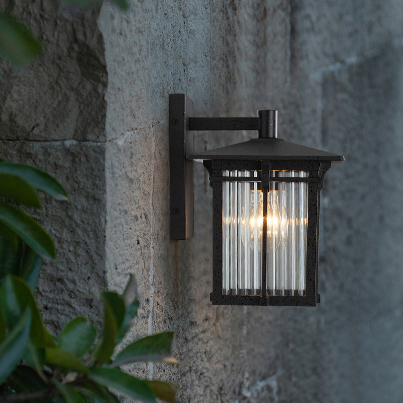 Aluminum Rectangular Frame Ribbed Outdoor Light
