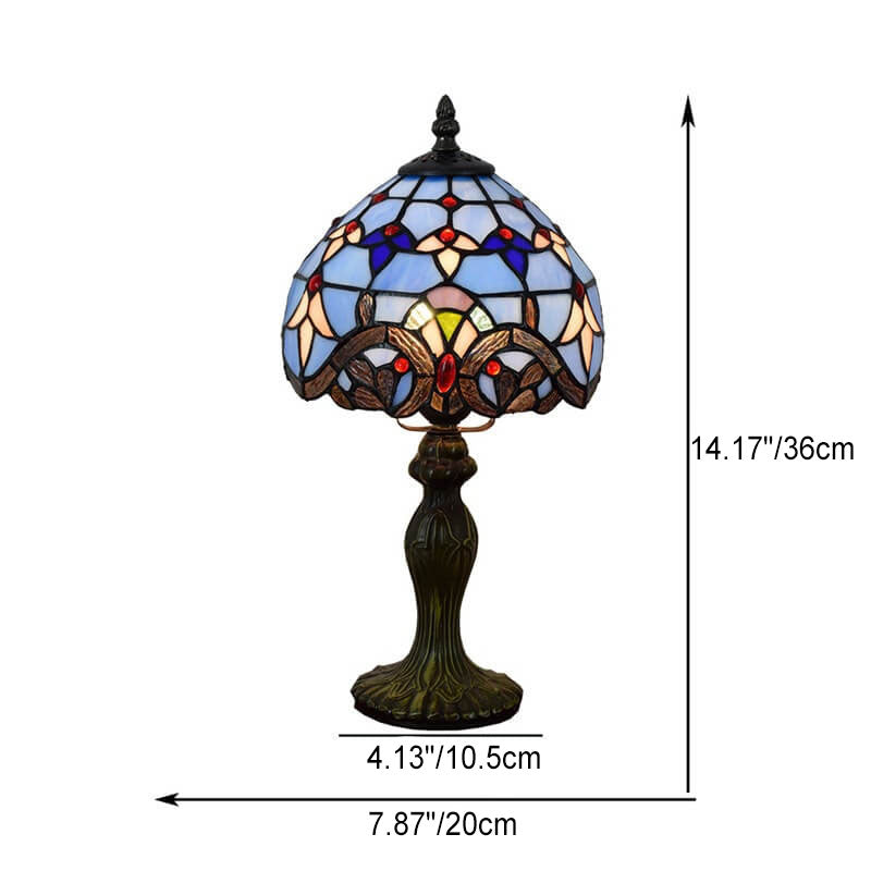 Style Blue Baroque Stained Table Lamp