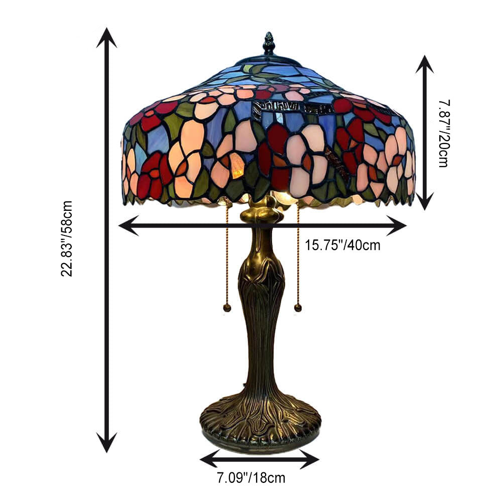 Stained Glass Mediterranean Dome Table Lamp