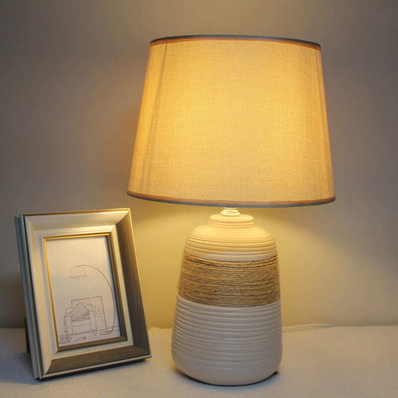 Style Twine Fabric Ceramic Table Lamp