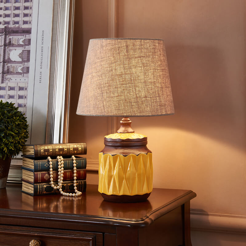 Ceramic Cylindrical Table Lamp