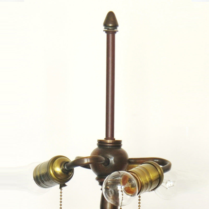 Dragonfly Stained Glass Dome 3-Light Table Lamp
