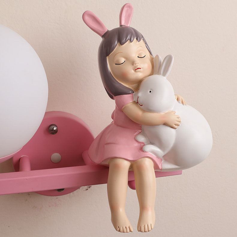 Kids Girls Unicorn Orb Wall Lamp