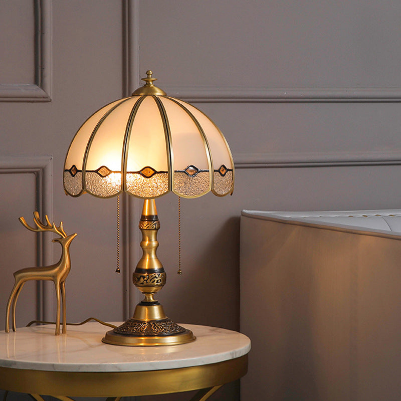 Umbrella Full Copper Glass Table Lamp