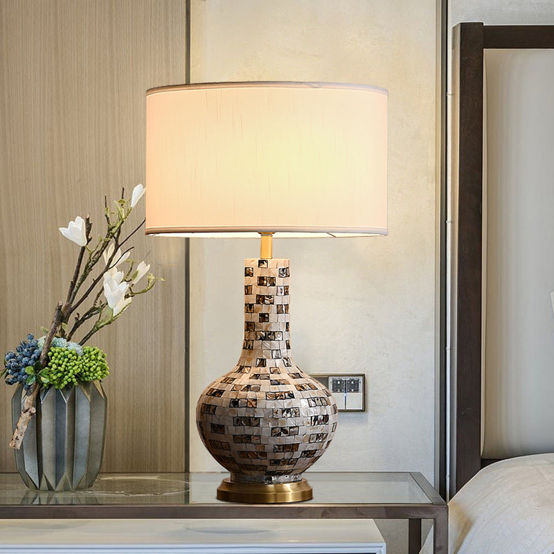 Canvas Shell Decor Vase Table Lamp