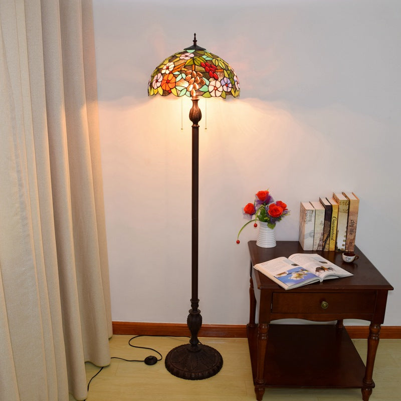Dome Iron Resin Glass 3-Light Floor Lamp